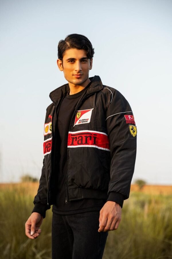 Black Ferrari Jacket – Vintage Streetwear Racing Jacket by ZERODAS