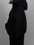 ZERODAS Ninja Mask Hoodie – Black zip-up balaclava hoodie with built-in face cover, perfect for streetwear and urban fashion.