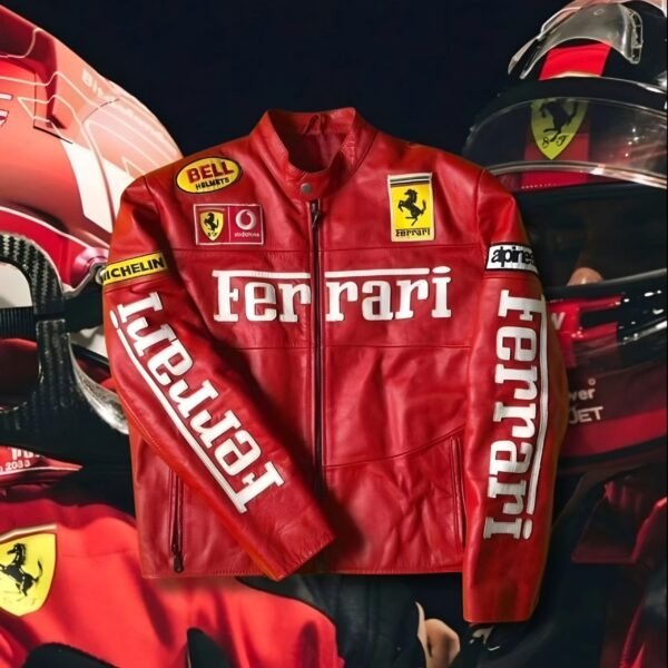 Red Ferrari Jacket – Premium Leather Racing Jacket for Men & Women