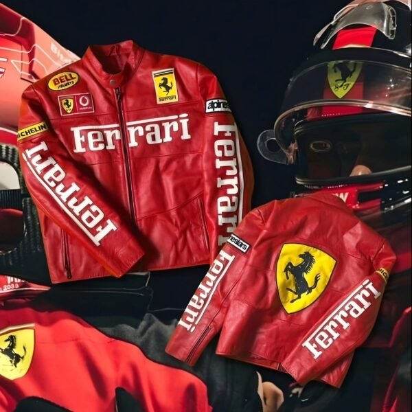 Red Ferrari Jacket – Premium Leather Racing Jacket for Men & Women