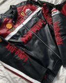 Front view of Olympus Ferrari Racing Jacket – Black Ferrari Leather Jacket