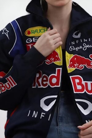 High-Quality Red Bull Jacket with Ribbed Cuffs and Collar