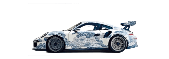 Porsche GT3 RS with unique blue wave livery – fusion of streetwear aesthetics and automotive design