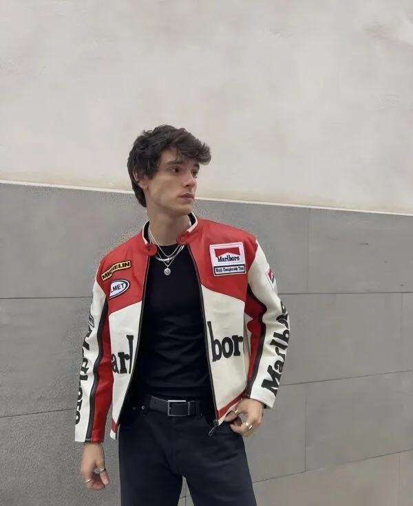 Men’s Marlboro Racing Jacket – Premium Leather Motorcycle Jacket by ZERODAS