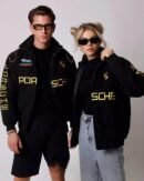 Premium Porsche bomber jacket featuring a sleek design with embroidered details and a stylish fit.
