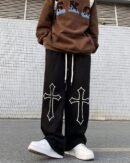 Korean style straight fit pants styled with sneakers