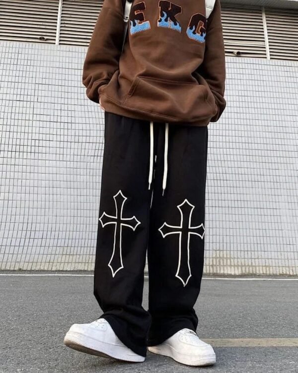 Korean style straight fit pants styled with sneakers