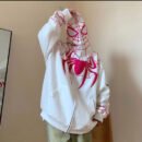 Zerodas Spiderman zip hoodie white with web design